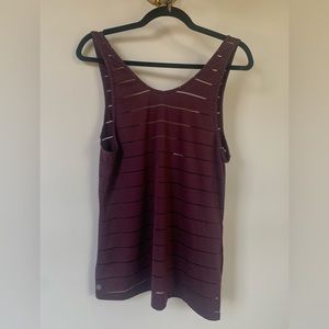 ATHLETA DARK PURPLE MESH RUNNER TANK IN SIZE SMALL